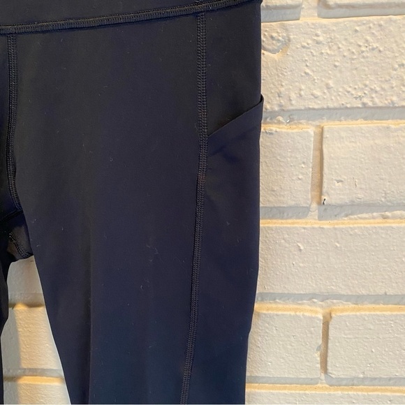 Lululemon Pace Rival 22'' Crop Leggings Luxtreme Side Pockets Run Black Women 4 - Picture 8 of 14